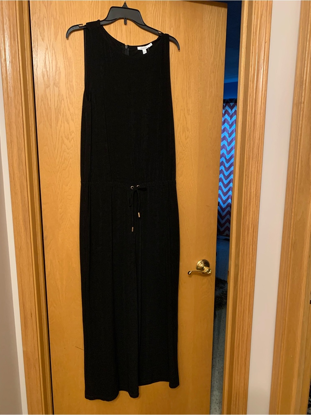 Chico's Black Sleeveless Drawstring Maxi Dress